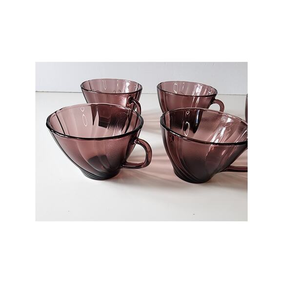VINTAGE France Vereco Amethyst Cups - set of 6 - Picture 4 of 8
